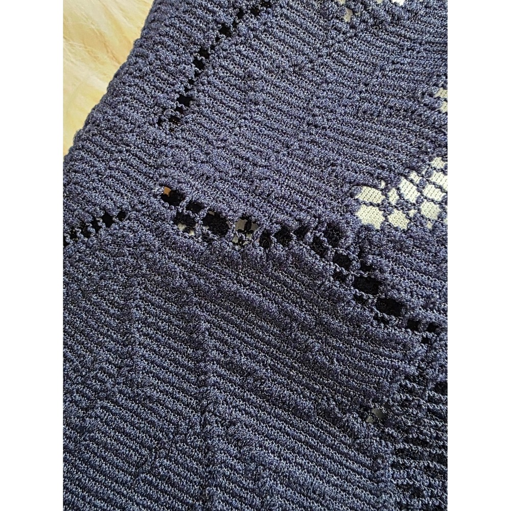 ASOS Navy Blue Lace Midi Dress Sleeveless Women's Size 12 - Picture 6 of 13